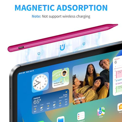 DRYMOKINI Pink Stylus Pen, Active Stylus Pen Touch Screens Compatible for Android and i-OS Tablet/Phones, Rechargeable Universal Stylus Pencil Compatible for A-pple/i-Pad/Phone Tablet - color: Candy Pink