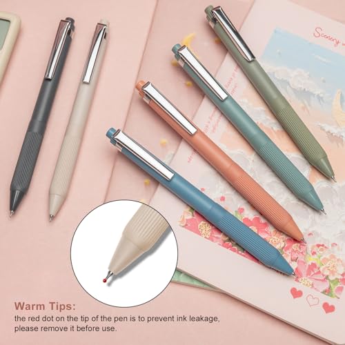 Linbsunne Gel Pens Black Ink Pens for Office 0.5mm Fine Point Pens Smooth Writing Retractable Work Pen (Metal clip-12 pcs) - color: Metal clip-12 pcs