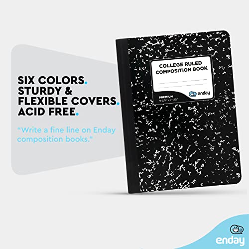 Enday Marble Composition Notebook College Ruled (2 Pack) 100 Sheets Black Composition Notebook For Back to School, Home and Office - size: 2 Pack