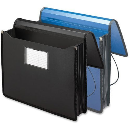 Smead Poly Wallet, Accordion File Organizer for File Folders, Letter Size, Black, 5-1/4 inch Expansion, Office Supplies, Document Organizer (71500) - size: Letter, style: Black