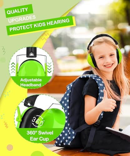 ZOHAN 032 Kids Noise Cancelling Headphones - 25dB NRR Kids Ear Protection, Hearing Protection Safety Ear Muffs for School Monster Truck Fireworks Traveling Studying Concerts Autism - Green - color: 1pack - Green