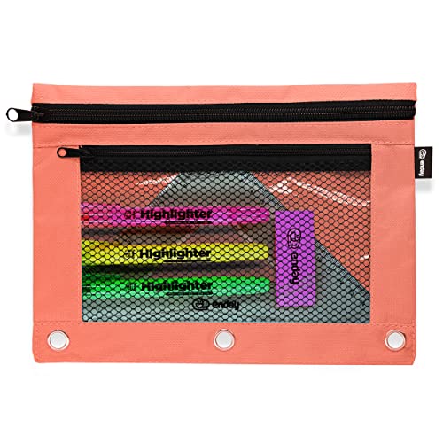 Enday Red Pencil Pouch For 3 Ring Binder, Zippered Binder Pencil Pouches, 3 Ring Pencil Pouch for Binder, Pencil Case for Binder, Large Pencil Bags for School, Home, and Office - color: Red, size: 1