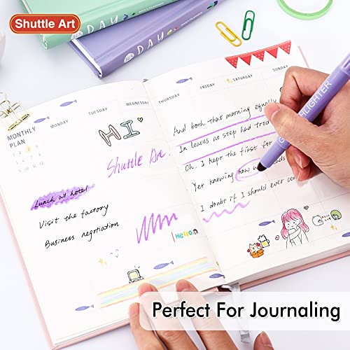Shuttle Art 5 Pack Purple Gel Highlighters,Bible Highlighters,No Bleed Through, Bible Journaling Supplies,Great for Journaling, Highlighting and Studying - color: Purple