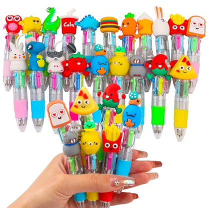 CZWZ 20Pcs Mini Multicolor Pens in One 4-in-1 Cute Pens Bulk for Kids, Fun Kawaii Ballpoint Pens for Birthdays and Children's Party Favors Gifts Teacher School Supplies - style: 20Pcs