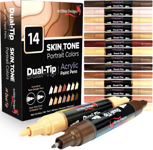 ArtShip Design Acrylic Paint Pens Double Pack (Skin Tone) - color: Skin Tone