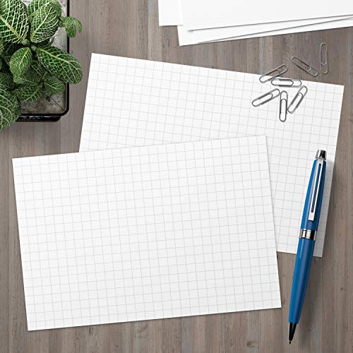 321Done Grid Index Cards (Set of 50) 5x7, Graph-Ruled 0.25 Double-Sided, Thick Cardstock, Made in The USA, White - color: Graph - Larger 0.25" Grids, size: X-Large (5" x 7")