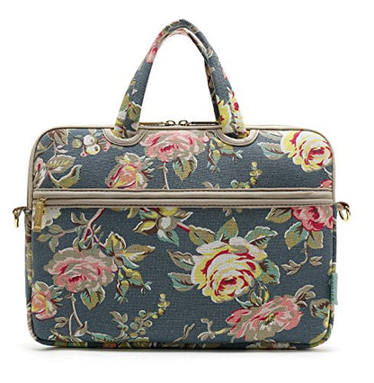 kayond Blue Water Hyacinth Patten water resistant Laptop Shoulder Messenger Bag Case Sleeve for 15 Inch 15.6 Inch Laptop,Laptop Briefcase - color: Water Hyacinth, size: 15-15.6 Inch