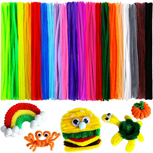 200pcs 20colors, Pipe Cleaners, Chenille Stems, Pipe Cleaners for Flower Making Crafts, Pipe Cleaner Crafts, Art and Craft Supplies - color: Multi-Color, size: Small Pack