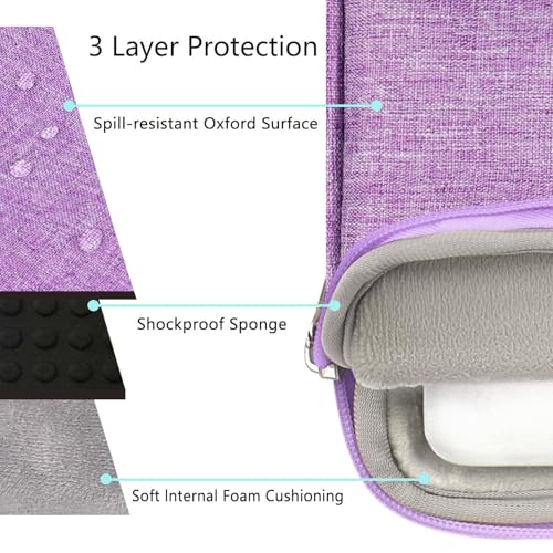 Voova Laptop Sleeve Carrying Case 14 15 Inch Compatible with MacBook Air 15 M2/M3/M4 2022-2025, MacBook Pro 15, Hp Chromebook 14, Waterproof Slim Computer Cover Bag,Lavender - color: Lavender, size: 14-15 Inch
