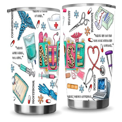 Nurse Gifts for Women - Vacuum Insulated Stainless Steel Tumbler, Coffee Mug, Water Bottle - 20oz Nurse Appreciation Gift - style: Nurse