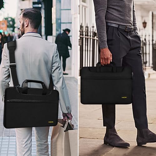 Hseok Laptop Shoulder Bag 13 13.3 14 Inch Case Compatible with MacBook Pro/Neo 14" M5/M4/M3/M2/M1,Mac Air/pro/Neo 13" and Most 13 13.3 14 Notebooks,Spill-Resistant Briefcase,Black - color: Black, size: 13-13.5 inch