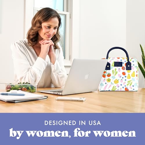 Fit & Fresh Bloomington Lunch Bag for Women - Insulated Large Lunch Box for Work with Containers, Leak-Resistant, Stain-Resistant, Zipper Closure, Fruit Print - color: Fruit Print