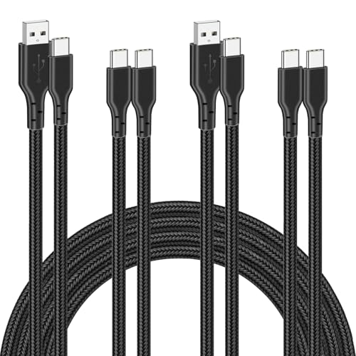 4 Pack Braided Charging Cable 60W 3.1FT(2 Pack USB to USB C and 2 Pack USB C to USB C) Type C 60W Fast Charging Cable for iPhone 17 Series/16 Series/15 Series,iPad,AirPods,Watch,Samsung and More - color: Black