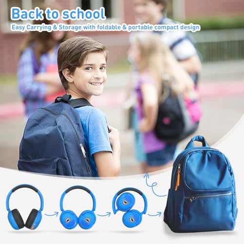 Kids Bluetooth Headphones, Wireless Headphones for Kids, 75/85/94dB Volume Limited, Built-in Mic, Fast Charging, Over-Ear Shark Childrens Boys Teens Headset for School/Tablet/Pad/Travel - style: Shark