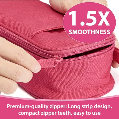 SPACEMATE Pencil Case Pouch Box Bag School Supplies Girls Boys Kids, Cute Preppy Stuff Large Big Capacity Aesthetic Pen Organizer, Back to College Stationary, Dark Pink, Heavy Duty Canvas, 1800ml - color: Dark Pink