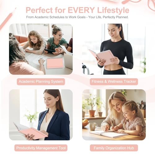 Planner 2026-2027, Weekly and Monthly Academic Year Calendar Planner, July 2026 - June 2027, Daily Agenda Book for Office School Supplies, A5(6.3'' x 8.5'') - color: C-Pink, size: 6.3"x8.5"(Jul 2026-Jun 2027)