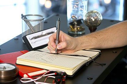 Zebra Pen M/F 701 Stainless Steel Mechanical Pencil and Ballpoint Pen Set, Fine Point, HB Lead and Black Ink, Ideal for Tactical Use, 2-Pack Gift Set (10519) - color: Black Set A