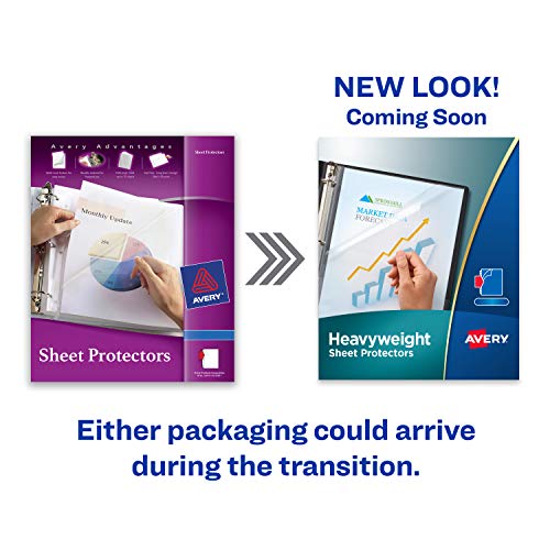 Avery Clear Quick Load Sheet Protectors, Non-Glare, Top & Side Load, 50 Document Protectors (73803) - size: One Size