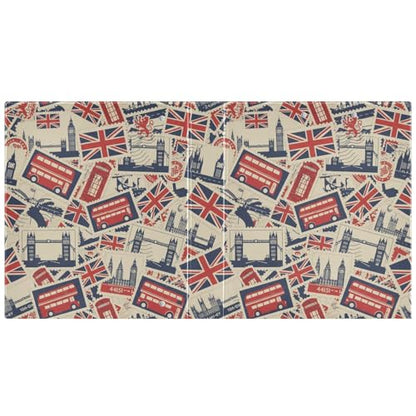 British Flag Beige Print 3 Ring Binder 1.5 Inch Binders 3 Ring Three Ring Binder Organizer with Clipboard & 3 Pockets Letter Size for Paper Work Recipes Office Supplies 1 Pack