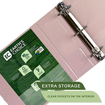 Samsill Plant-Based 3 Inch Durable D-Ring, View Binder, Eco-Friendly, USDA Certified Biobased, 2 Count,Pack of 1, Rose - color: Rose, size: 3-Inch, style: 2 Pack