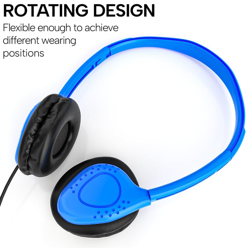 Maeline Adjustable 3.5mm Headphones with Leather Cushions (10 Pack) - color: Multi - Leather, size: 10 Pack