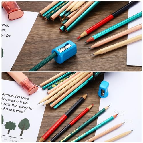 PATIKIL Brown Round Pencils, 50 Pack HB Graphite Pencils Wood Pencils Double-Ended Pencil for Classroom Office Engineering Marking - style: Round