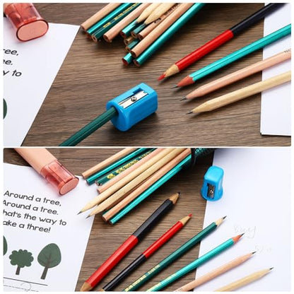 PATIKIL Brown Round Pencils, 50 Pack HB Graphite Pencils Wood Pencils Double-Ended Pencil for Classroom Office Engineering Marking - style: Round