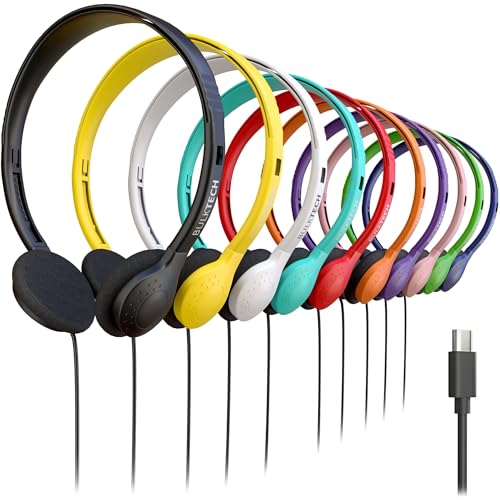500 Pack Bulk Wired On-Ear Headphones with USB Type-C Connector, Multi - size: 500 Pack