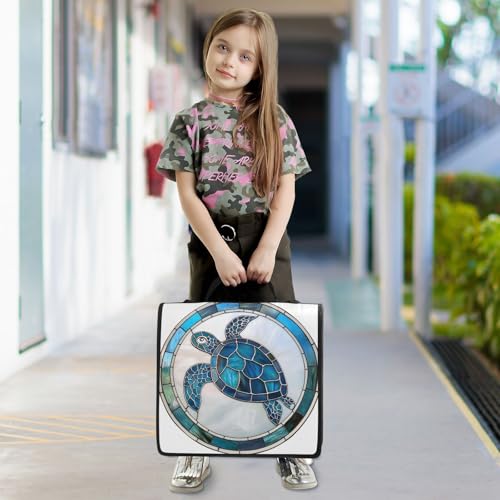 3 Ring Zipper Binder Blue Sea Turtle Binders Bag with Shoulder Strap 500 Sheets Paper Organizer Trapper Keeper Documents Storage File Folder for School Office - color: A439