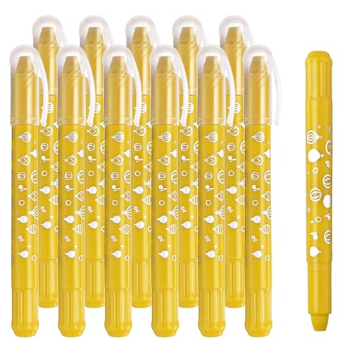 PATIKIL Watercolor Gel Crayon, 12Pcs Washable Twist Coloring Crayons Bulk Blendable for Coloring, Drawing, Painting, Yellow Crayon - color: Yellow