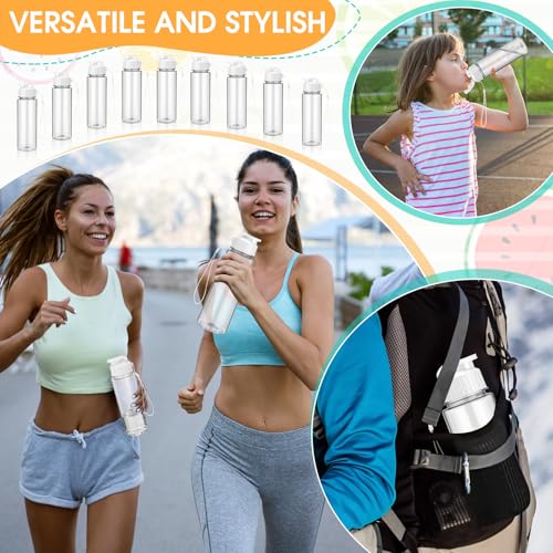 Mifoci 20 Pieces Water Bottle Bulk 17 oz Plastic Water Bottles Bulk Gym Sports Adults Reusable Large Bottles with Leak Proof Flip Top for Party Outdoor (White) - color: White