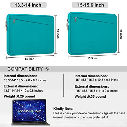 Laptop Sleeve Bag 15.6 inch, Durable Computer Carrying Bag Protective Case Briefcase Handbag with Front Pocket, Slim Laptop Case Cover for 15.6 Inch HP, Dell, Lenovo, Asus, Notebook, Light Blue - color: Light Blue, size: 15.6 Inch