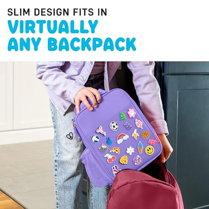 Fit & Fresh Lunch Box For Kids, Boys & Girls, School, Camp, Insulated Bag With Shoe Charm Slots For Personalization, Purple - color: Purple