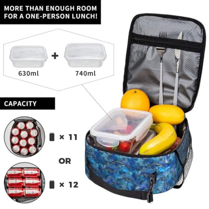 Alcohol Ink Dolphins Lunch Bag 10In | Insulated Lunch Box Reusable Tote Bag For Picnic Office For Women Men - color: Style 6
