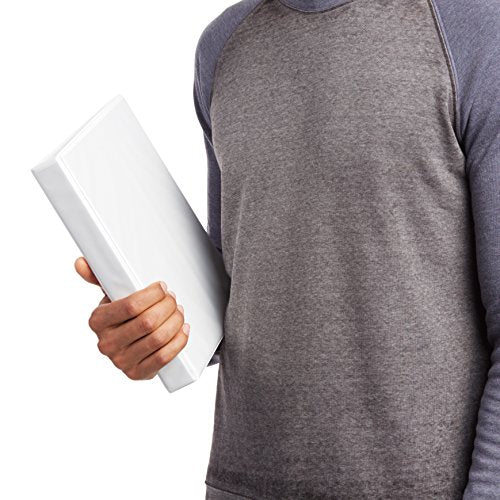 Amazon Basics 3-Ring Binder with Round Rings and Interior Pockets, 1-Inch, White, 8-Pack - size: 8-Pack