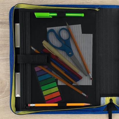 Five Star Zipper Binder 1.5 Inch O-Rings Case Organiser with 3-Pocket Expanding File, 500 Sheet Capacity, Cosmic Blast (280146J) - color: Cosmic Blast
