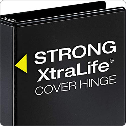 Cardinal Economy 3 Ring Binder, 1 Inch, Presentation View, Black, Holds 225 Sheets, Nonstick, PVC Free, Binders (79512), 4 Count(Pack of 2) - size: 1-Inch (Pack of 2)
