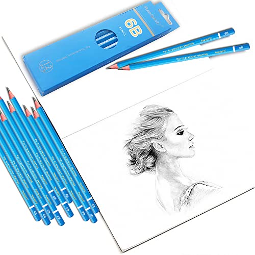 Sketch Pencils for Drawing 6B, 12pcs Professional Art Drawing Pencils for Shading, Sketching & Doodling | Graphite Pencil for Artists & Beginners - style: 6B 12pcs