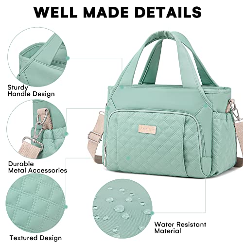 Artelaris Insulated Lunch Bag for Women,Leak-Proof Cooler Lunch Box, Cooling Tote for Adult,with 7 Pockets,Adjustable Strap(15 Liters) - color: Green