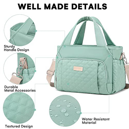 Artelaris Insulated Lunch Bag for Women,Leak-Proof Cooler Lunch Box, Cooling Tote for Adult,with 7 Pockets,Adjustable Strap(15 Liters) - color: Green