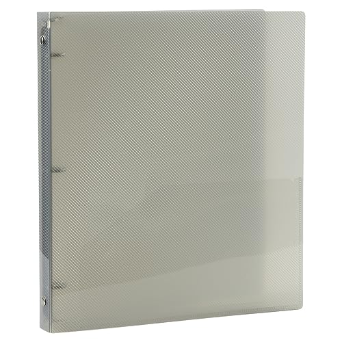 JAM PAPER Plastic 0.5 inch Binder - Smoke Grey 3 Ring Binder - Sold Individually - color: Smoke, size: 0.5 inch