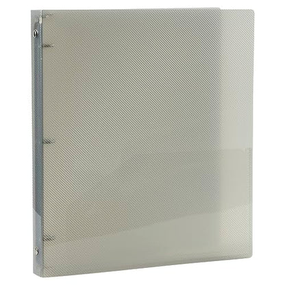 JAM PAPER Plastic 0.5 inch Binder - Smoke Grey 3 Ring Binder - Sold Individually - color: Smoke, size: 0.5 inch