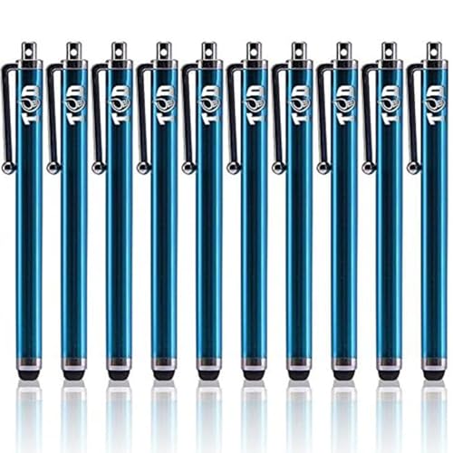 TCD 10-Pack Stylus Pen Set – Universal Capacitive Pen for iPad, iPhone, Tablet, Laptop – Premium Thick Rubber Tip Styluses for All Touchscreen Devices, Aqua - color: Aqua, size: 10 Pack