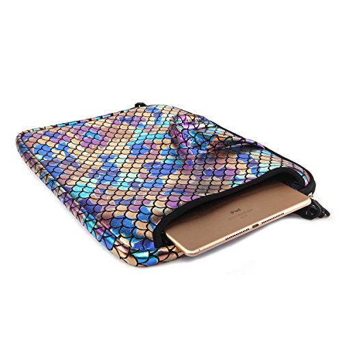 15.6-Inch Laptop Shoulder Carrying Bag Case Sleeve for 14" 15" 15.6 inch MacBook/Notebook/Ultrabook/Chromebook, Mermaid Scale (Colorful) - color: Colorful