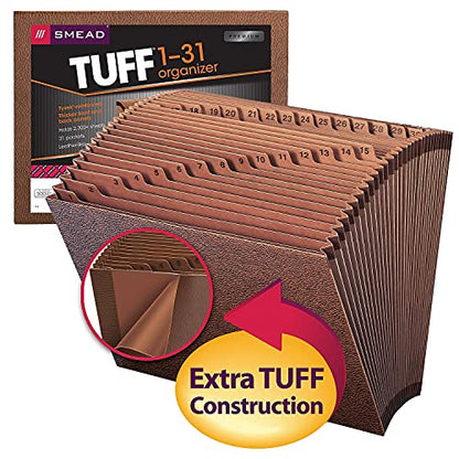 Smead TUFF Expanding File, Daily (1-31), 31 Pockets, Letter Size, Redrope-Printed Stock (70467) - size: Letter, style: Daily 1-31 Index, Letter Size