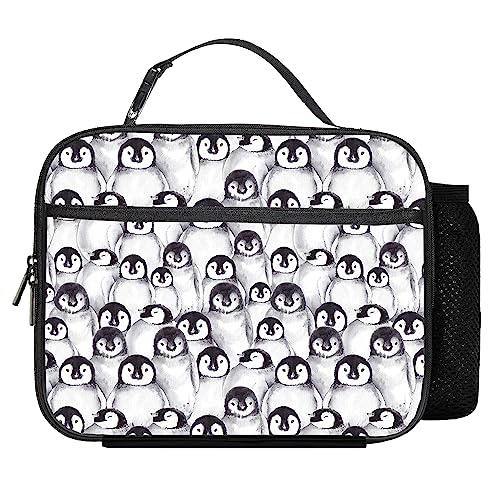 Penguin Lunch Bag Reusable Insulated Lunch Box Keep Food Cooler Thermal Lunch Tote for Women Men - color: Penguin