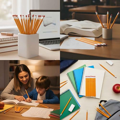 Pack of 1300, Pre Sharpened Pencils Bulk #2 HB Pencils, Yellow bulk Pencil for Classroom, Pre Sharpened Pencil #2 bulk