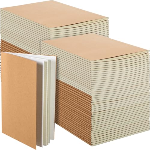Mimorou 100 Pcs Journals Notebooks Bulk - Kraft Softcover A5 Small Notebooks 5.5 Inch x 8.3 Inch Notepads with 60 Page 30 Sheet for Writing Sketch Travel Office Supplies(Brown,Dot) - color: Brown, style: Dot