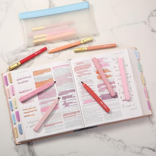 Mr. Pen- Aesthetic Highlighters and Ballpoint Pens No Bleed, 12 Pack | Shades of Pink, Bible Highlighters and Pens No Bleed, Fast Dry and No Smear for Bible Journaling, Planner, School Supplies - color: Shades of Pink, size: 12 Pack