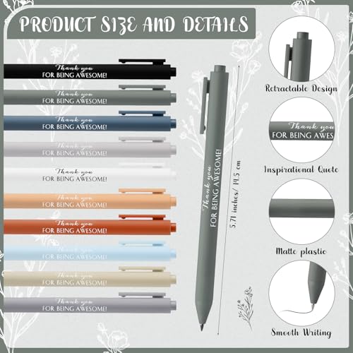 Tellingyou 40 Pcs Back to School Gift for Teacher Student Employee Appreciation Inspirational Notebook Ballpoint Pen Motivational Notebook Mini Journal for Volunteer Team Classroom Rewards (Awesome) - color: Awesome